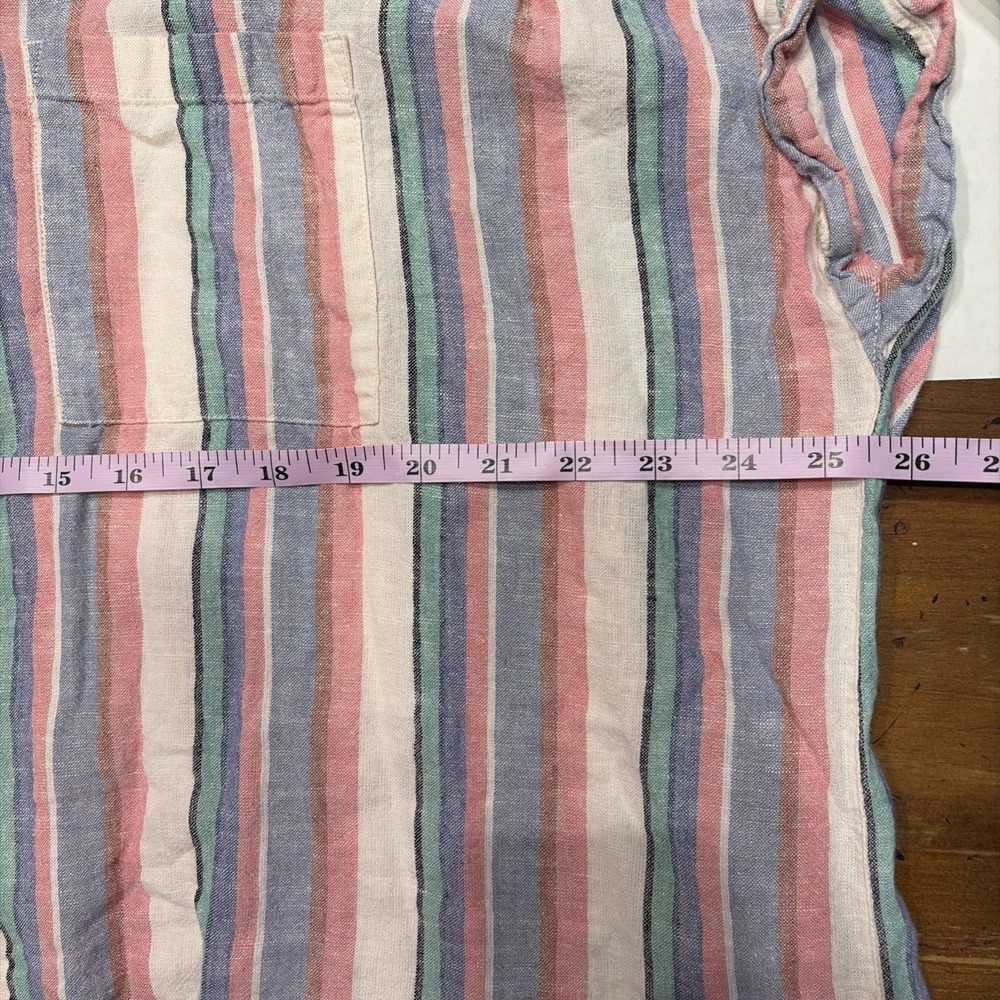Orvis Linen Blend Striped Nautical Button Down Vacay Shirt Women's Size Xxl - Picture 5 of 6